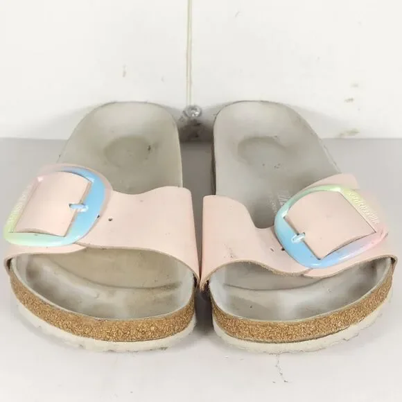 Birkenstock Women's Madrid Big Buckle EU41 US10 Leather Light Pink Slide Sandals - Picture 5 of 16